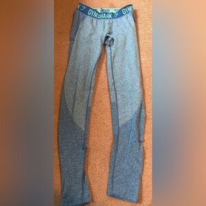 Gymshark Flex Blue Leggings Size Small hole in right leg